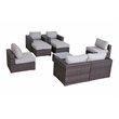 Living Source International 9-Piece Sectional Set with Cushion in Brown/Gray