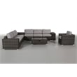 Living Source International 11-Piece Sectional Set with Cushions in Espresso