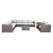Living Source International 10-Piece Wicker Sectional Set with Cushion in White
