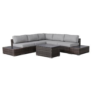 Living Source International 8-piece Sectional Set plus Cushions in Espresso