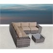 Living Source International 8-Piece Wicker Sectional Set in Gray and Brown