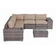Living Source International 8-Piece Wicker Sectional Set in Gray and Brown
