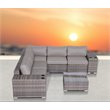 Living Source International 8-Piece Wicker / Rattan Sectional Set in Gray/Taupe