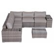 Living Source International 8-Piece Wicker / Rattan Sectional Set in Gray/Taupe