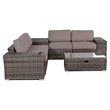 Living Source International 8-Piece Wicker / Rattan Sectional Set in Chocolate