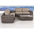 Living Source International 8-Piece Wicker Sectional Set with Cushions in Beige