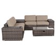 Living Source International 8-Piece Wicker Sectional Set with Cushions in Beige
