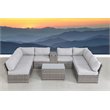 Living Source International 10-Piece Wicker Sectional Set with Cushion - Gray