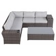 Living Source International 8-Piece Sectional Set with  Cushions - Gray