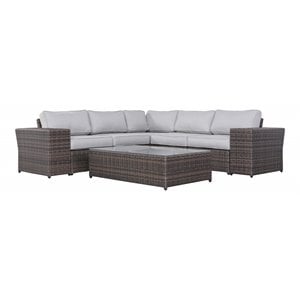 living source international 8-piece sectional set with  cushions - gray
