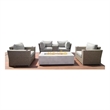 Living Source International 6-Piece Wicker / Rattan Sectional Set in Gray Finish