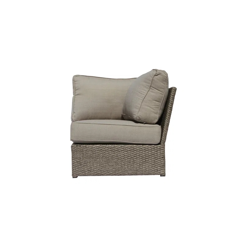 Living Source International 6-Piece Wicker / Rattan Sectional Set in Gray Finish