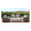 Living Source International 6-Piece Wicker / Rattan Sectional Set in Gray Finish