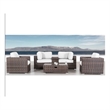 Living Source 6-Piece Wicker / Rattan Sectional Set with Cushions in Gray