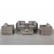 Living Source International 6-Piece Wicker Sectional Set plus Cushions in Gray