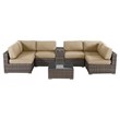 Living Source International 8-Piece Sectional Set w/Cushions in Beige