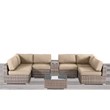 Living Source International 8-Piece Sectional Set w/Cushions in Beige