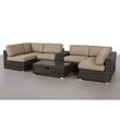 Living Source International 8-Piece Wicker Outdoor Sectional Set in Espresso