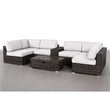 Living Source International 8-Piece Sectional Set w/Cup Holder Table - Espresso