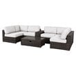Living Source International 8-Piece Sectional Set w/Cup Holder Table - Espresso