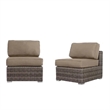 Living Source International 7-Piece Wicker / Rattan Sectional Set in Beige