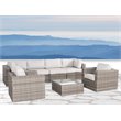 Living Source International 7-Piece Rattan Sectional Set plus Cushions in Gray
