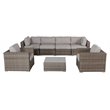 Living Source International 7-Piece Rattan Sectional Set plus Cushions in Gray