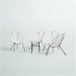 Living Source International 5-Piece Modern Metal & Wicker Outdoor Set in White