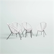 Living Source International 5-Piece Modern Metal & Wicker Outdoor Set in White