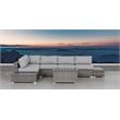 Living Source International 8-piece Rattan Sectional Set plus Cushions in Gray