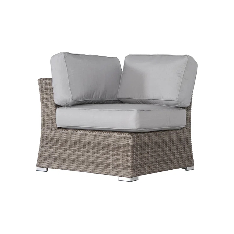 Living Source International 7-Piece Wicker / Rattan Sectional Set in Gray Finish