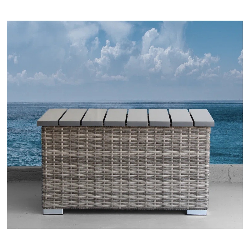 Living Source International 7-Piece Wicker / Rattan Sectional Set in Gray Finish