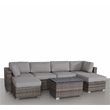 Living Source International 7-Piece Wicker / Rattan Sectional Set in Gray Finish