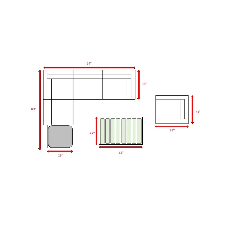 Living Source International 7-Piece Wicker / Rattan Sectional Set in Espresso