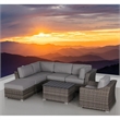 Living Source International 7-Piece Wicker / Rattan Sectional Set in Gray