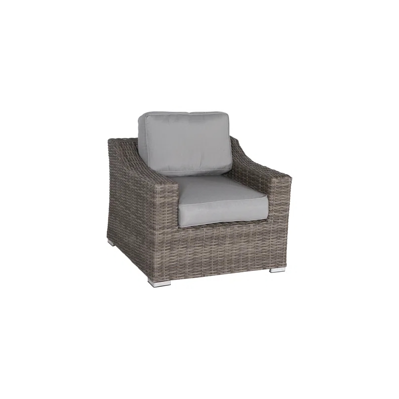 Living Source International 7-Piece Wicker / Rattan Sectional Set in Gray