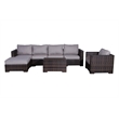 Living Source International 4-piece Wicker Sectional Set w/Cushions - Espresso