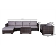 Living Source International 4-piece Wicker Sectional Set w/Cushions - Espresso