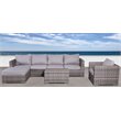 Living Source International 4-piece Wicker Sectional Set with Armchair in Gray