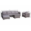 Living Source International 4-piece Wicker Sectional Set with Armchair in Gray