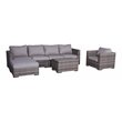 Living Source International 4-piece Wicker Sectional Set with Armchair in Gray
