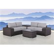 Living Source International 8-Piece Sectional Set with  Cushion - Brown