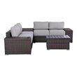 Living Source International 8-Piece Sectional Set with  Cushion - Brown