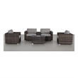 Living Source International 6-Piece Wicker / Rattan Sectional Set in Espresso