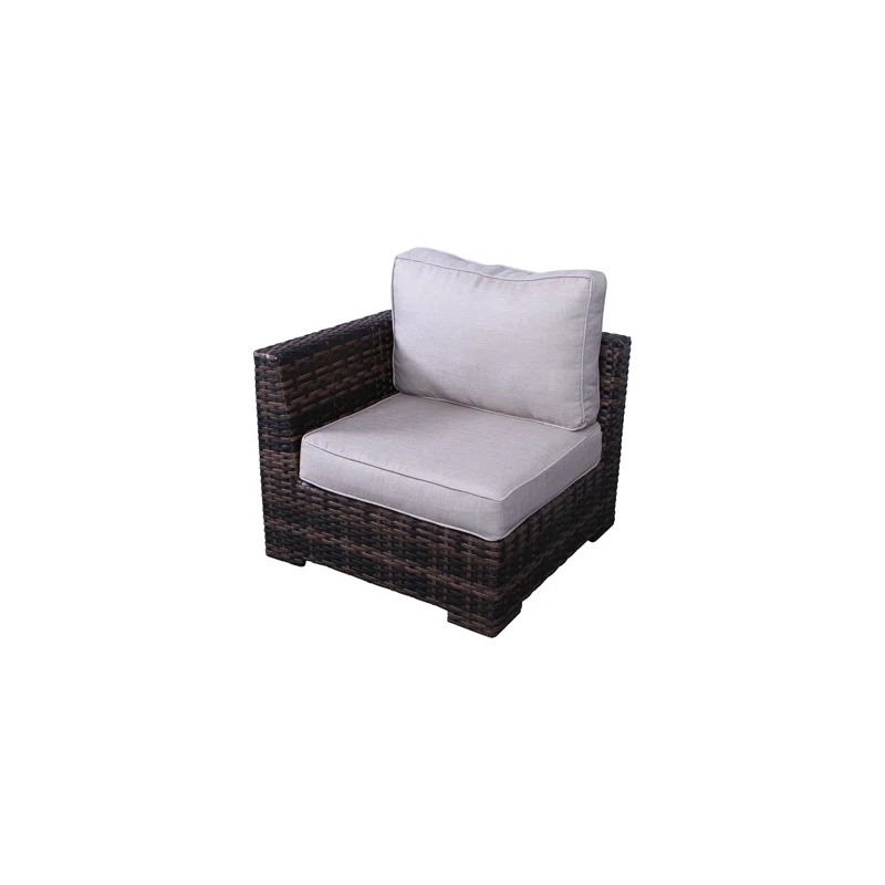 Living Source International 6-Piece Wicker / Rattan Sectional Set in Espresso
