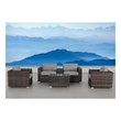 Living Source International 6-Piece Wicker / Rattan Sectional Set in Espresso