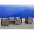 Living Source International 6-Piece Wicker / Rattan Sectional Set in Gray