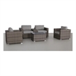 Living Source International 6-Piece Wicker / Rattan Sectional Set in Gray