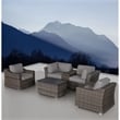 Living Source International 6-Piece Wicker / Rattan Sectional Set in Gray