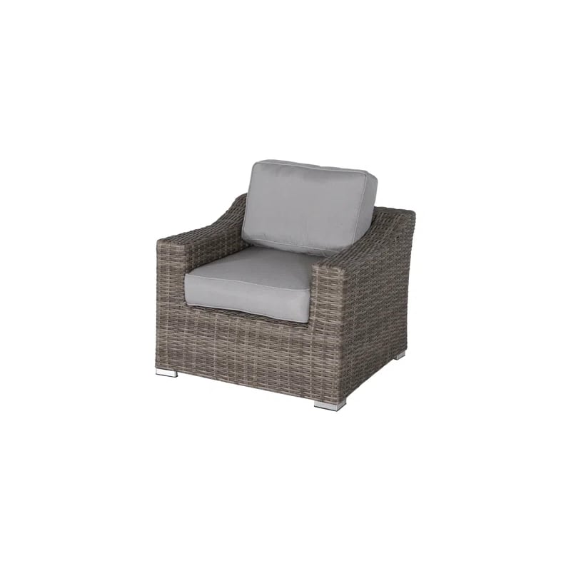 Living Source International 6-Piece Wicker / Rattan Sectional Set in Gray